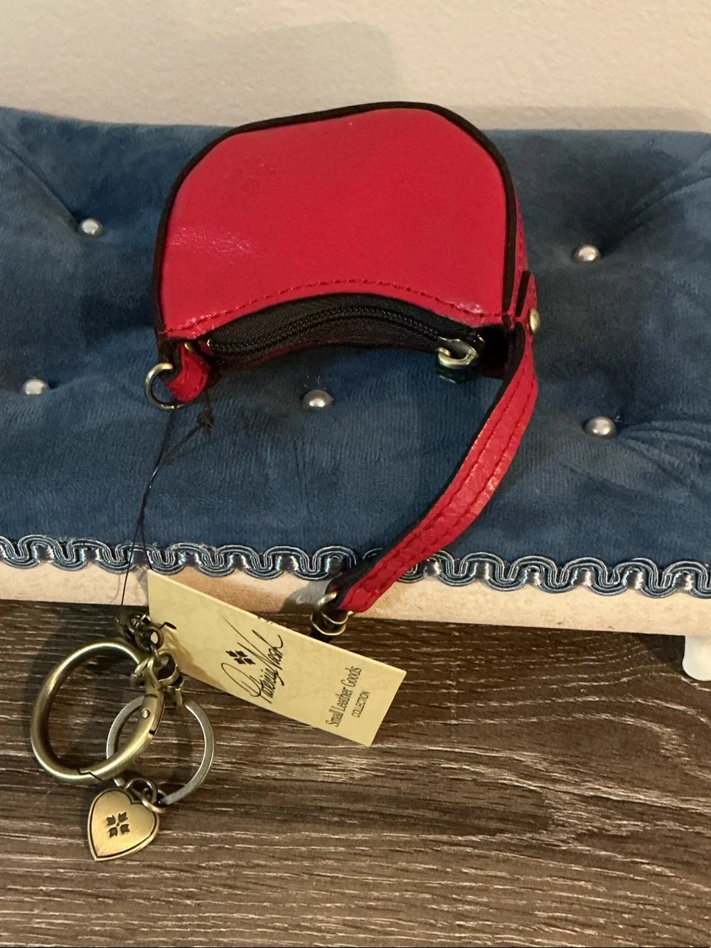 Patricia Nash Micro Morgna NWT Keychain Bag Charm Pouch Red 3.25x2.25x1.5 Heart